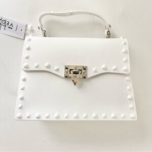 Emperia Studded Jelly Crossbody Bag White